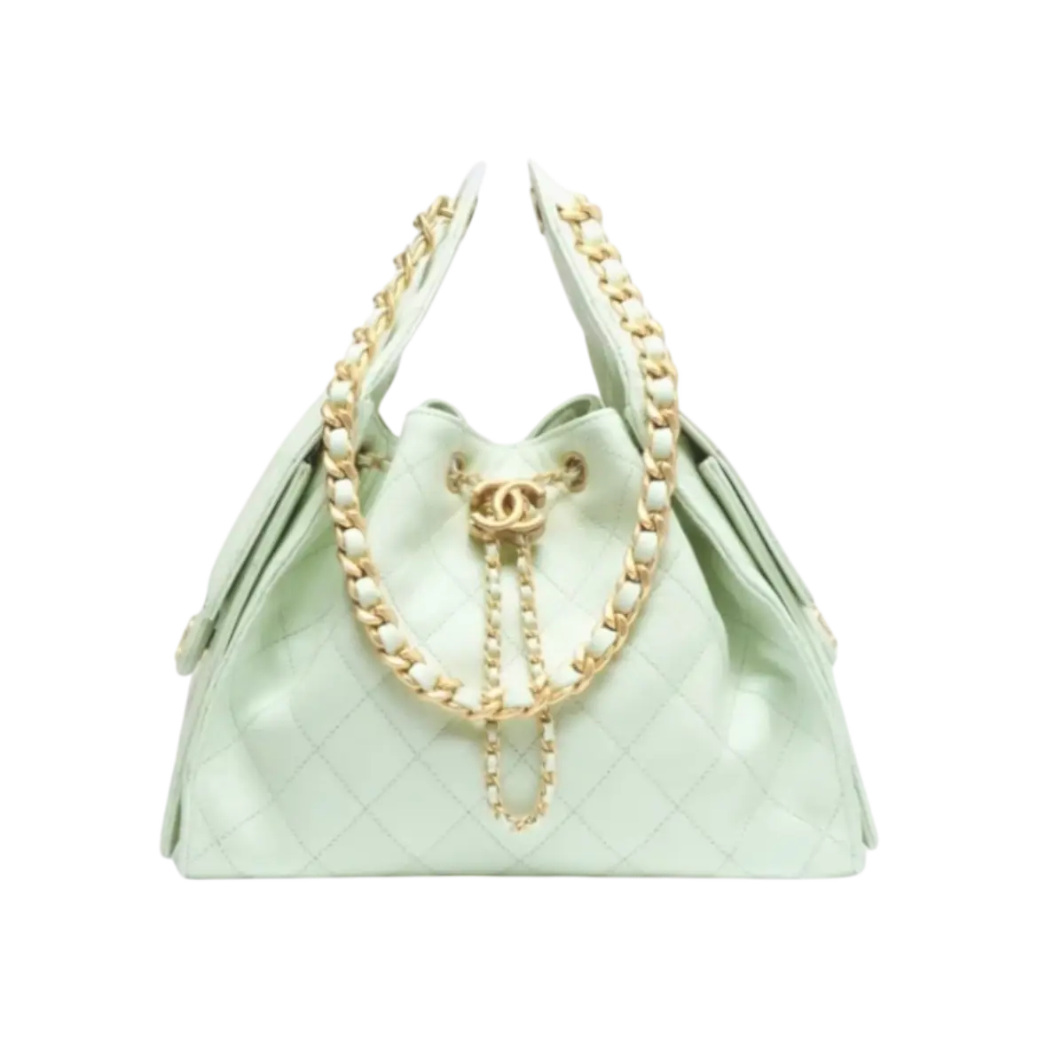 Chanel 25 Small Handbag – Light Green Gold - View 1