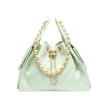 Chanel 25 Small Handbag – Light Green Gold - View 1