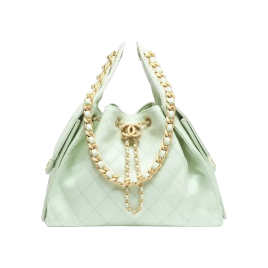 Chanel 25 Small Handbag – Light Green Gold - View 1