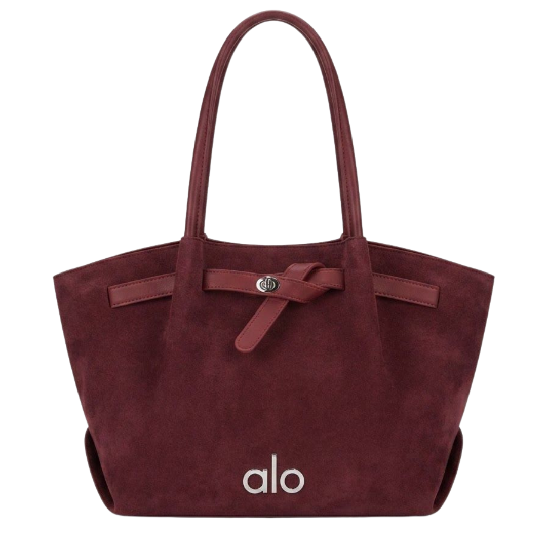 Alo Faux-Suede Tote Bag – Burgundy - View 1
