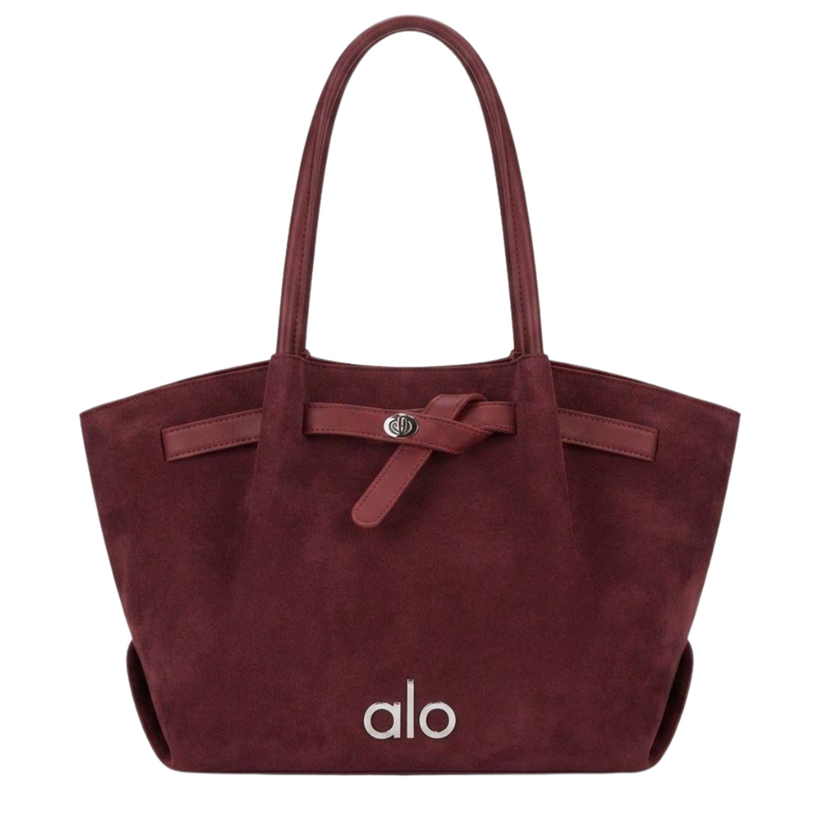 Alo Faux-Suede Tote Bag – Burgundy - View 1