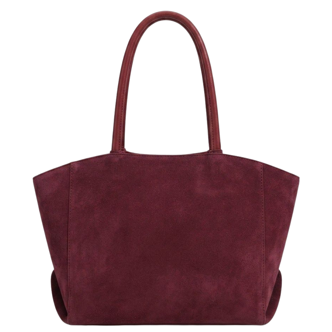 Alo Faux-Suede Tote Bag – Burgundy - View 2