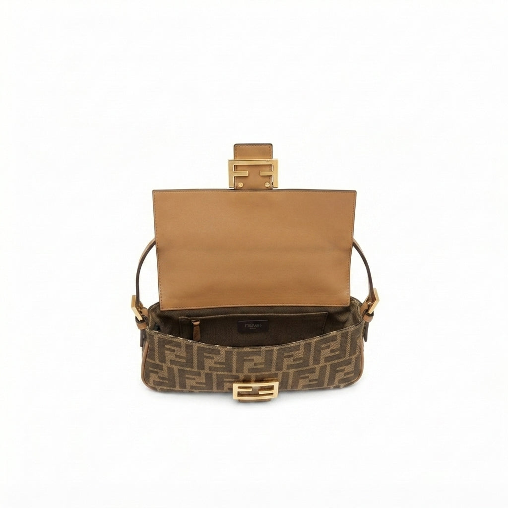 Fendi-Style Monogram Baguette Shoulder Bag - View 4