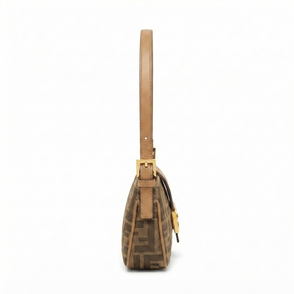 Fendi-Style Monogram Baguette Shoulder Bag - View 2