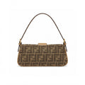Fendi-Style Monogram Baguette Shoulder Bag - View 3