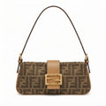 Fendi-Style Monogram Baguette Shoulder Bag - View 1