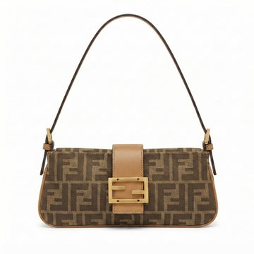 Fendi-Style Monogram Baguette Shoulder Bag - View 1