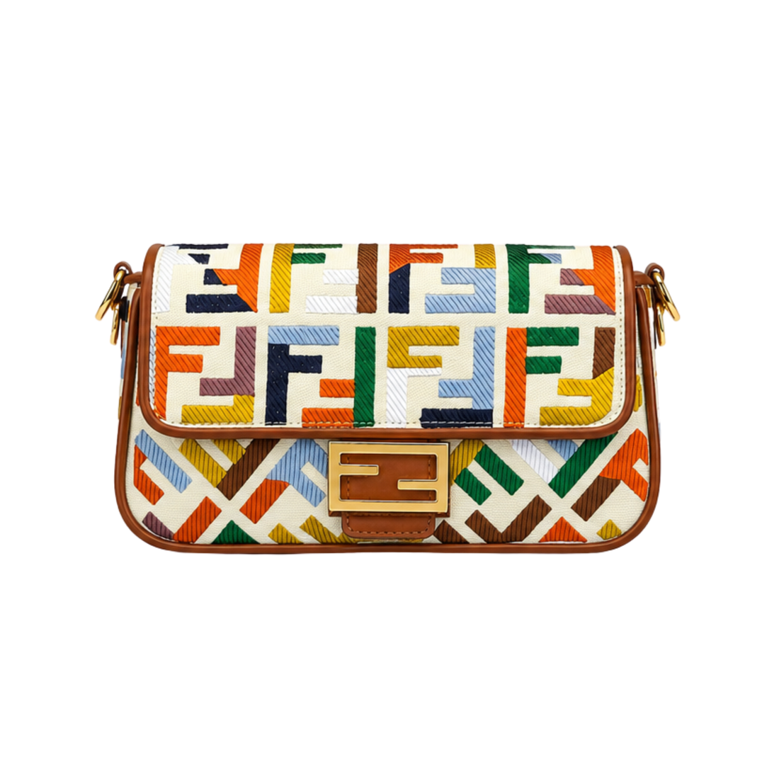 Fendi Multicolor Canvas Baguette Bag - image 1