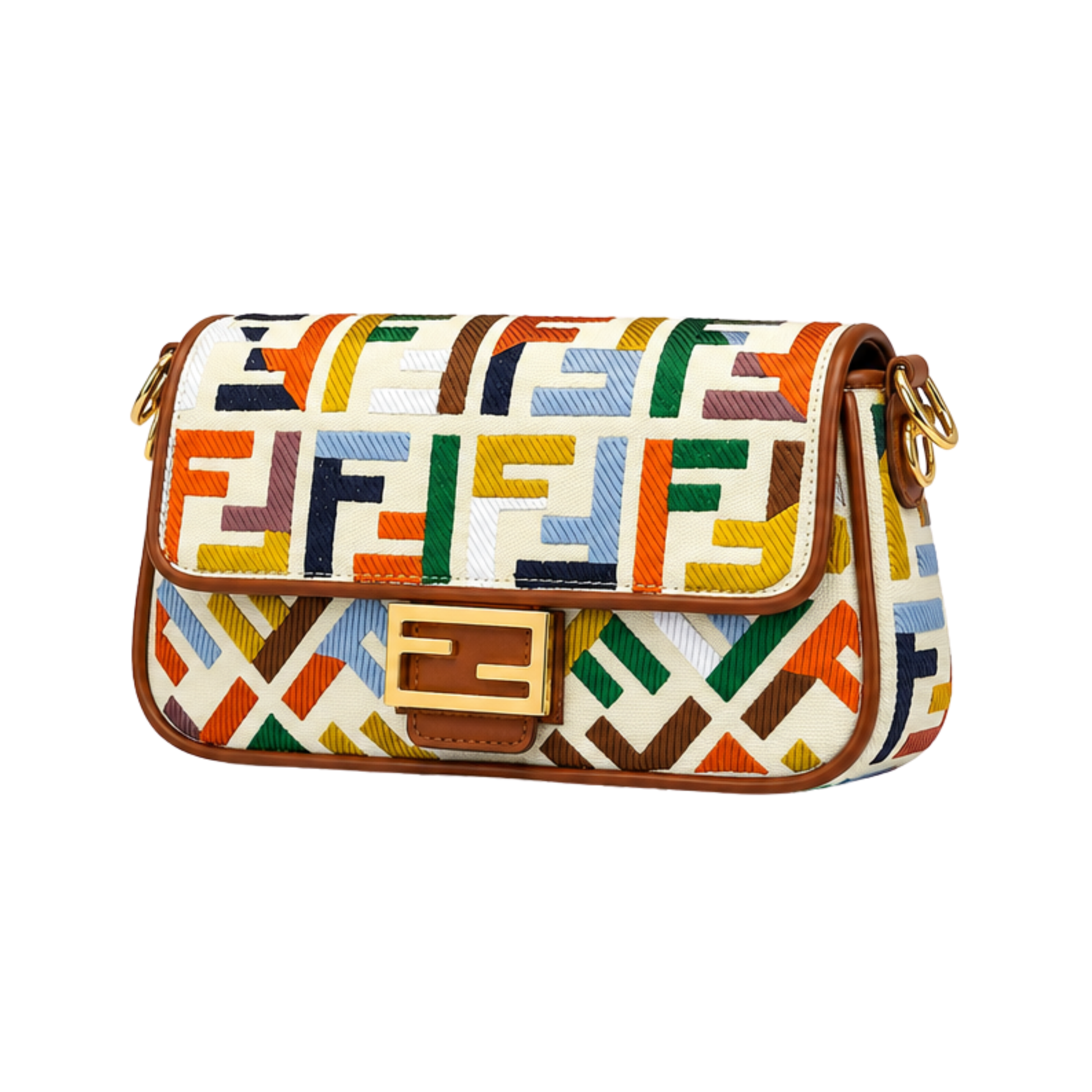 Fendi Multicolor Canvas Baguette Bag - image 2