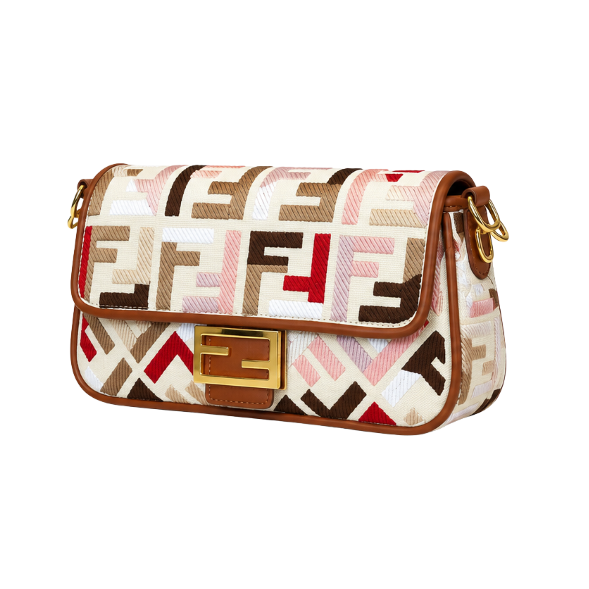 Fendi Multicolor Canvas FF Motif Baguette Bag - image 2