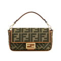Fendi Zucca Embroidered Canvas Baguette Bag Green Bag - image 1