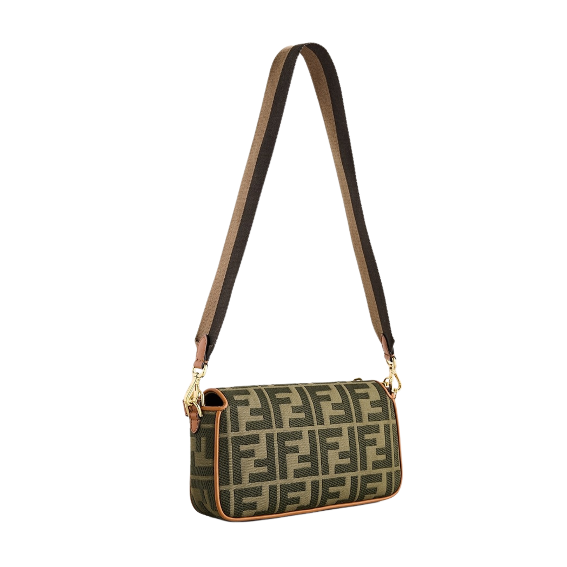 Fendi Zucca Embroidered Canvas Baguette Bag Green Bag - image 2