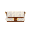 Fendi Zucca Embroidered Canvas Baguette Bag White Bag - image 1