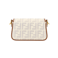 Fendi Zucca Embroidered Canvas Baguette Bag White Bag - image 3