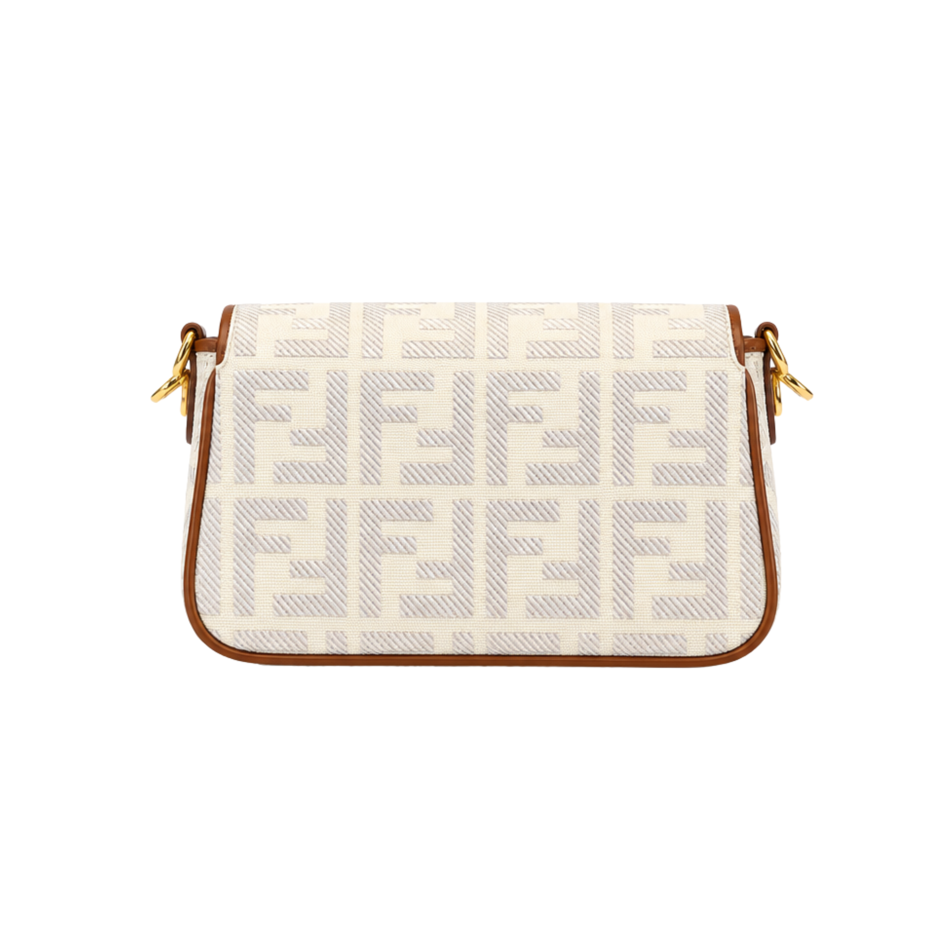Fendi Zucca Embroidered Canvas Baguette Bag White Bag - image 3