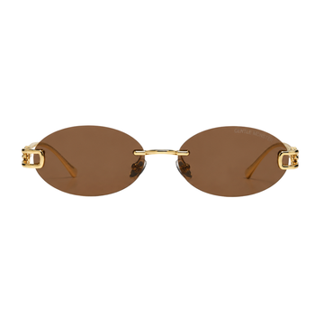 Gentle Monster Sunglasses Rimless Oval Gold Frame – product view