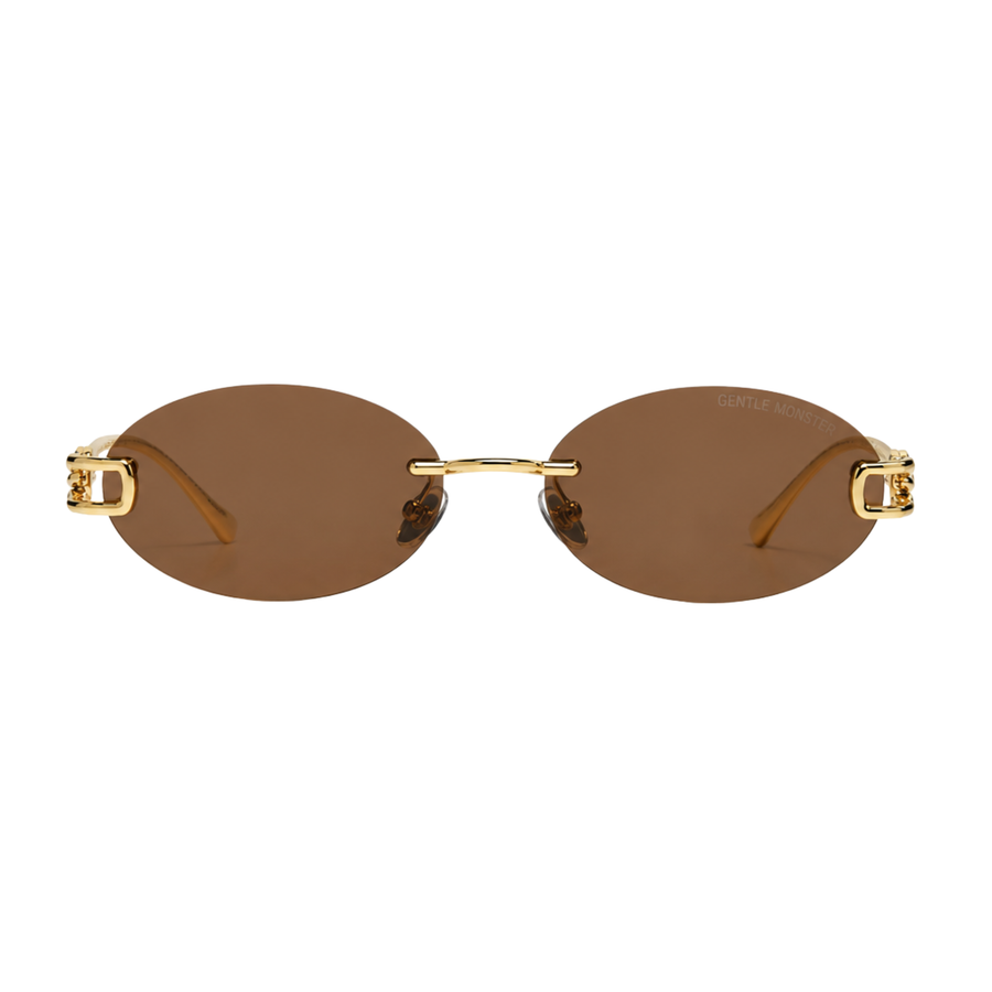 Gentle Monster Sunglasses Rimless Oval Gold Frame – product view