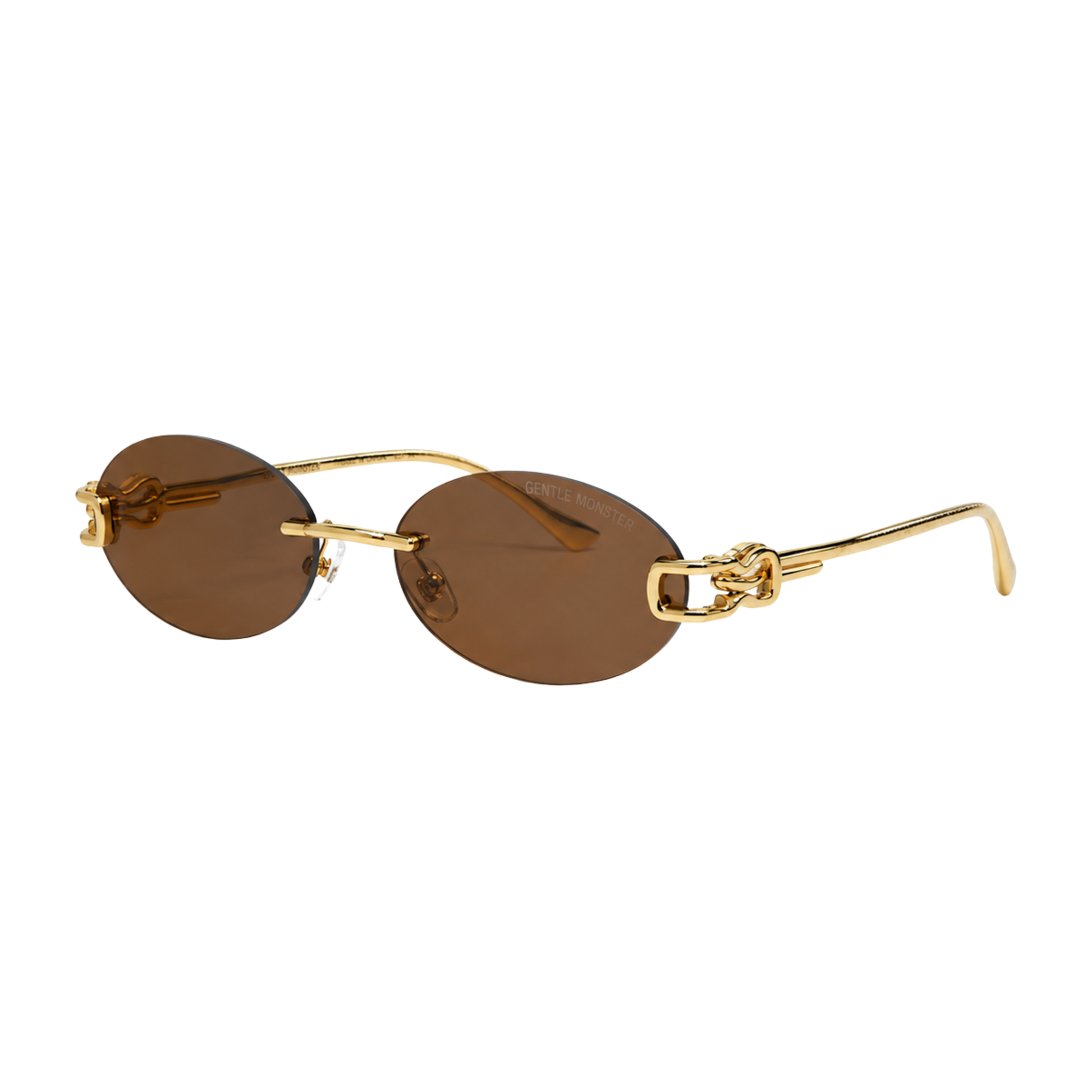 Gentle Monster Sunglasses Rimless Oval Gold Frame – product view