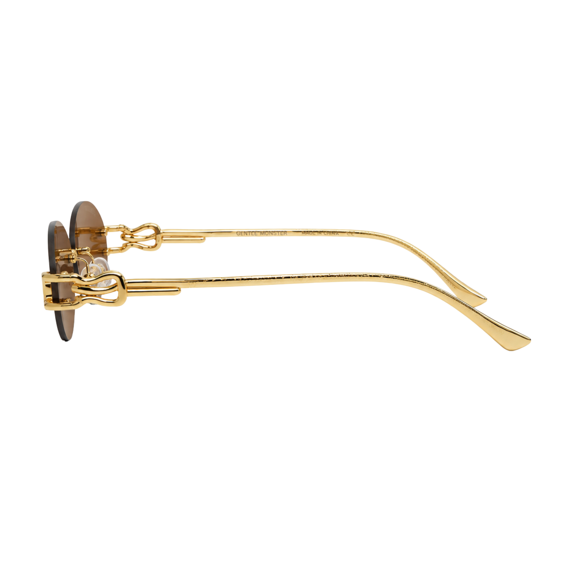 Gentle Monster Sunglasses Rimless Oval Gold Frame – product view