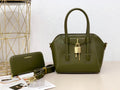 Givenchy Mini Antigona Lock Top Handle Leather Bag – Olive Green - View 5