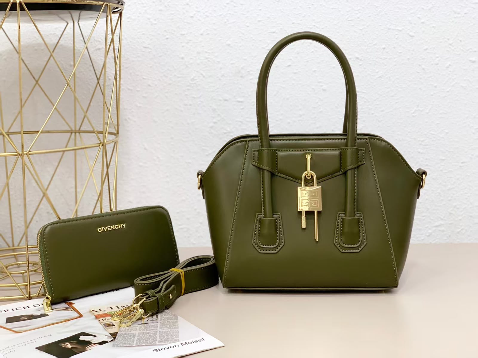 Givenchy Box-Style Leather Bag – Dark Khaki - View 5