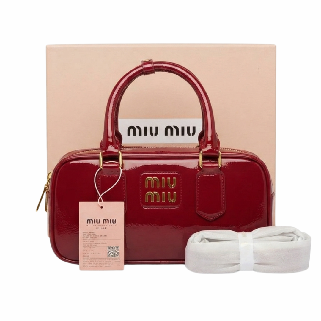 Miu Miu Bowling Bag – Glossy Cherry Red - View 3