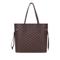 Goyard Checkered Tote Bag – Dark Brown - View 1