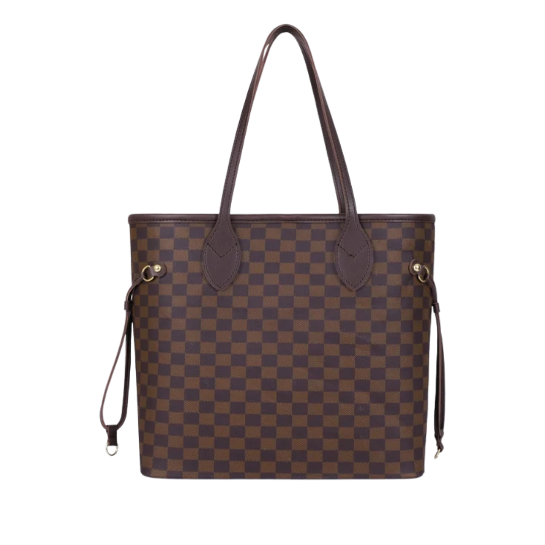 Goyard Checkered Tote Bag – Dark Brown - View 1