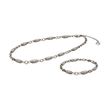 Gucci Jewelry | Barrel Link Chain Necklace Bracelet Set Silver