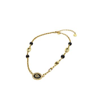 Gucci Jewelry | GG Black Bead Chain Bracelet Gold