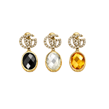 Gucci Jewelry | GG Crystal Gem Drop Earring Gold