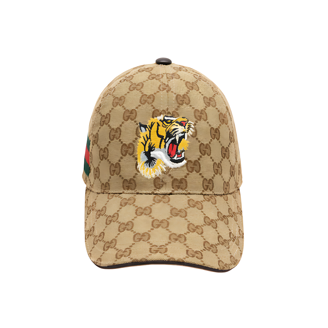 Gucci Tiger Logo Gold Cap - Brown - View 1