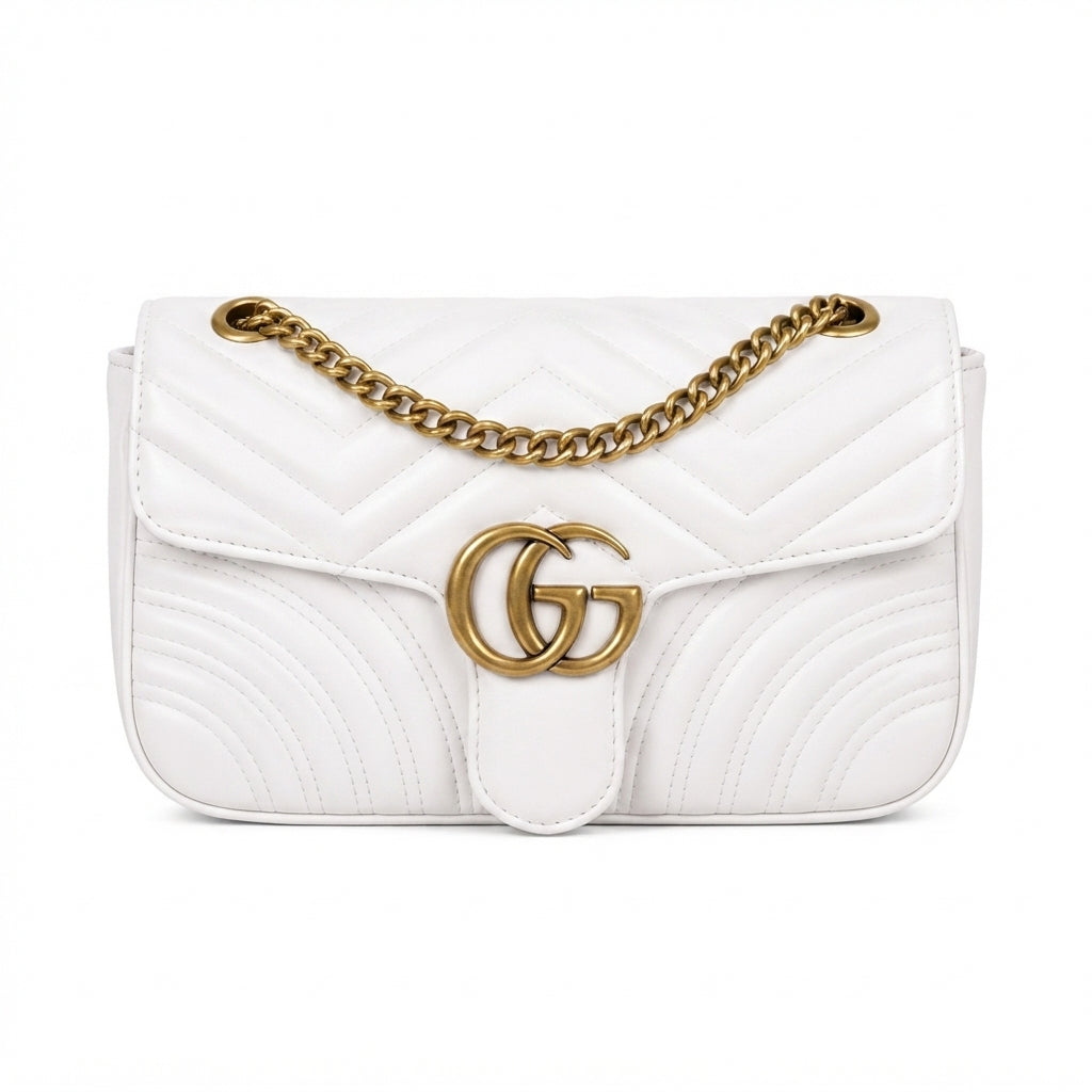 Gucci GG Marmont Shoulder Bag – White - View 1