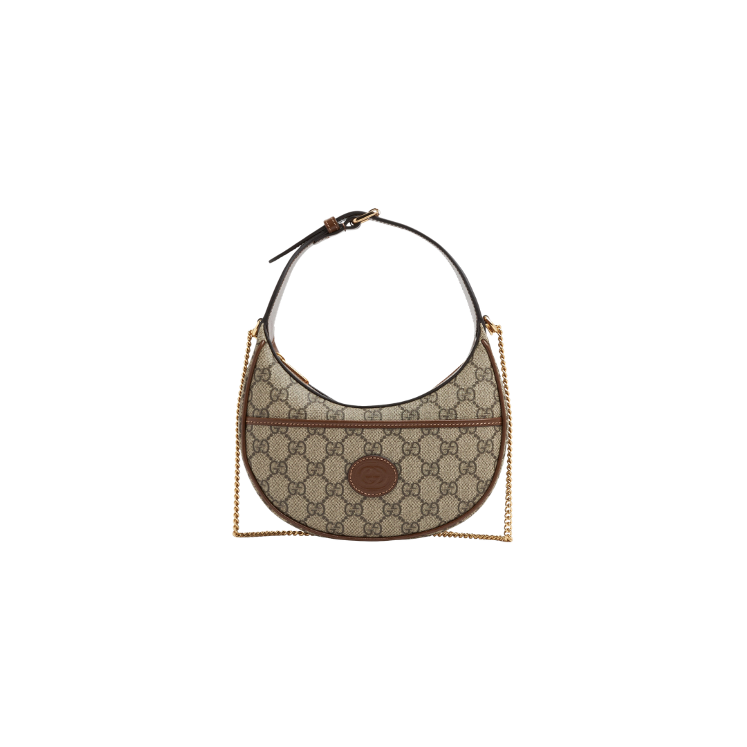 Gucci GG Supreme Half-Moon Mini Bag – Nude - View 1