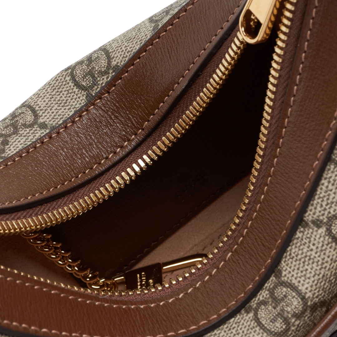 Gucci GG Supreme Half-Moon Mini Bag – Nude - View 4