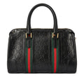 Gucci GG Monogram Bag – Black with Red & Green Web Stripe - View 1