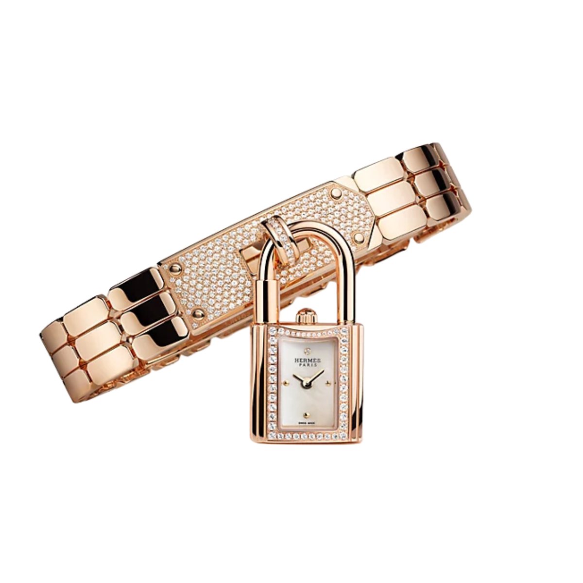 Hermès Kelly Ladies Watch – Rose Gold Tone & Diamond Detail - View 3