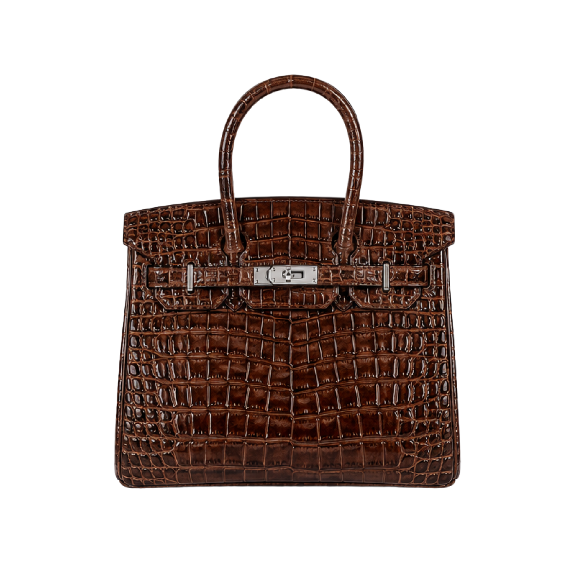 Hermes Dark Brown Crocodile Bag - image 1