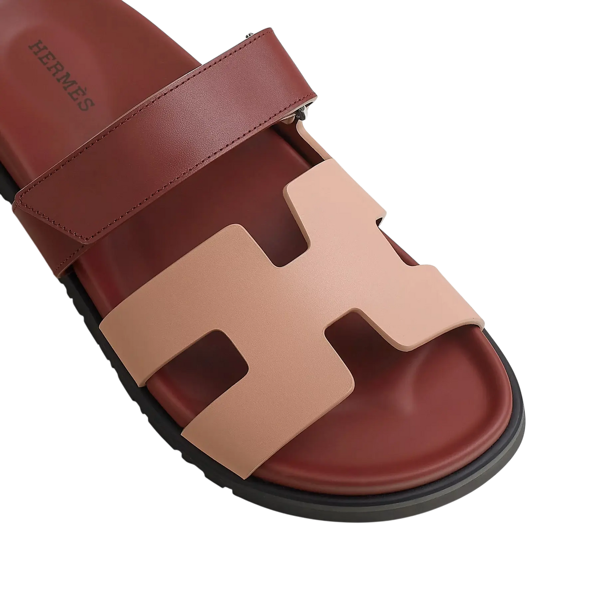 Hermès Chypre Sandals – Beige Perlino / Rouge H - View 2