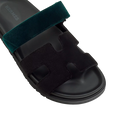 Hermès Chypre Sandals – Noir / Vert Mousse - View 2