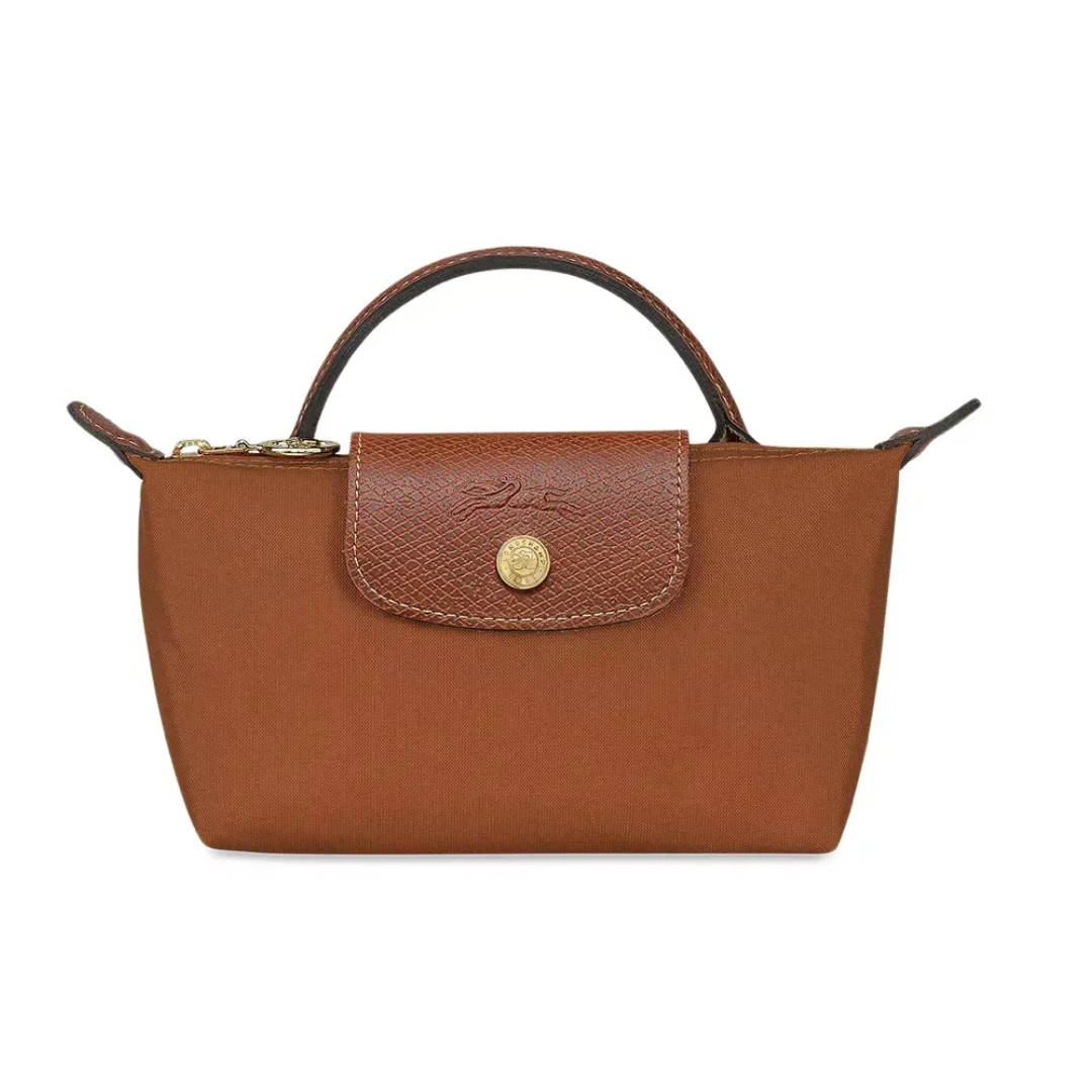 Longchamp Le Pliage Pouch with Handle – Cognac - View 1