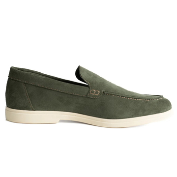 Loro Piana Summer Walk Suede Loafers – Forest Green - View 1