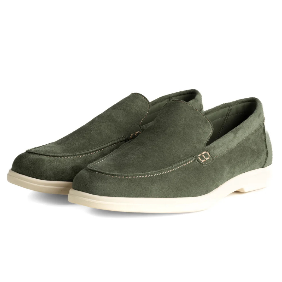 Loro Piana Summer Walk Suede Loafers – Forest Green - View 2
