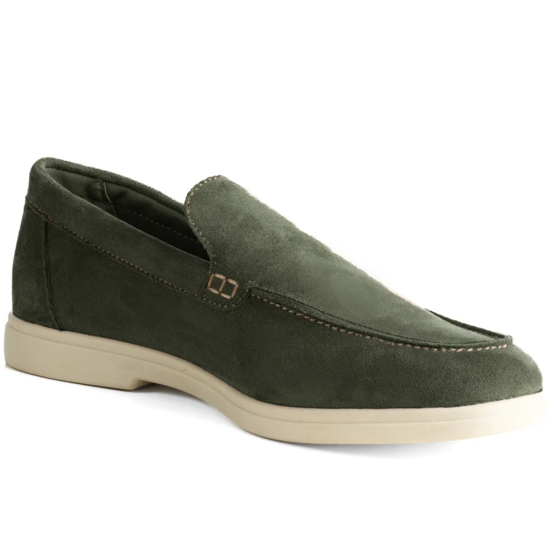 Loro Piana Summer Walk Suede Loafers – Forest Green - View 3