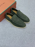 Loro Piana Summer Walk Suede Loafers – Forest Green - View 5