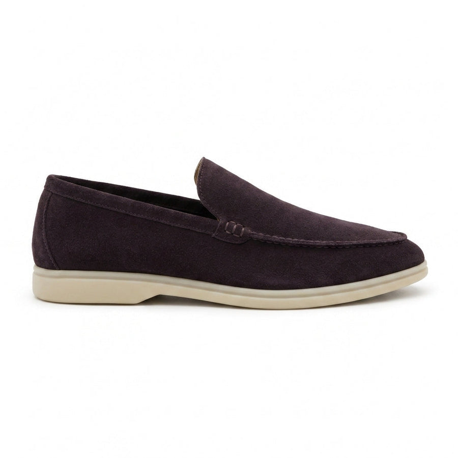 Loro Piana Suede Loafers – Dark Plum - View 1