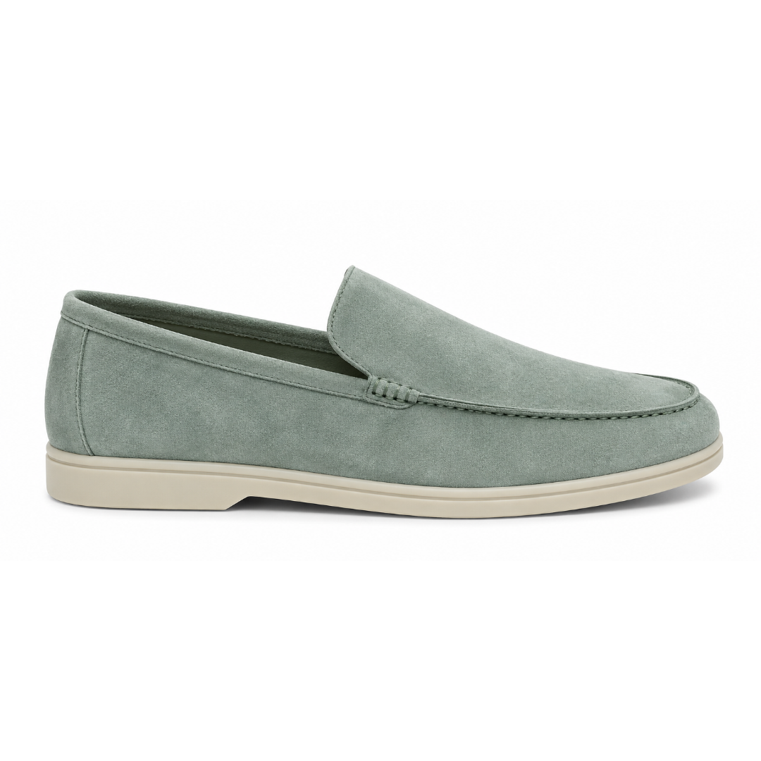 Loro Piana Summer Suede Loafers – Green - View 1