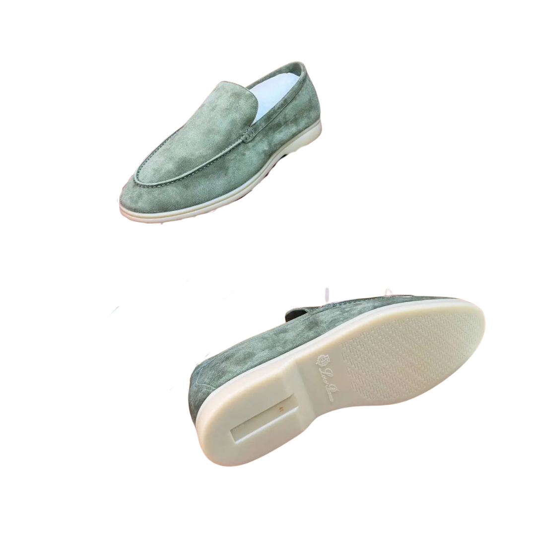 Loro Piana Summer Suede Loafers – Green - View 2