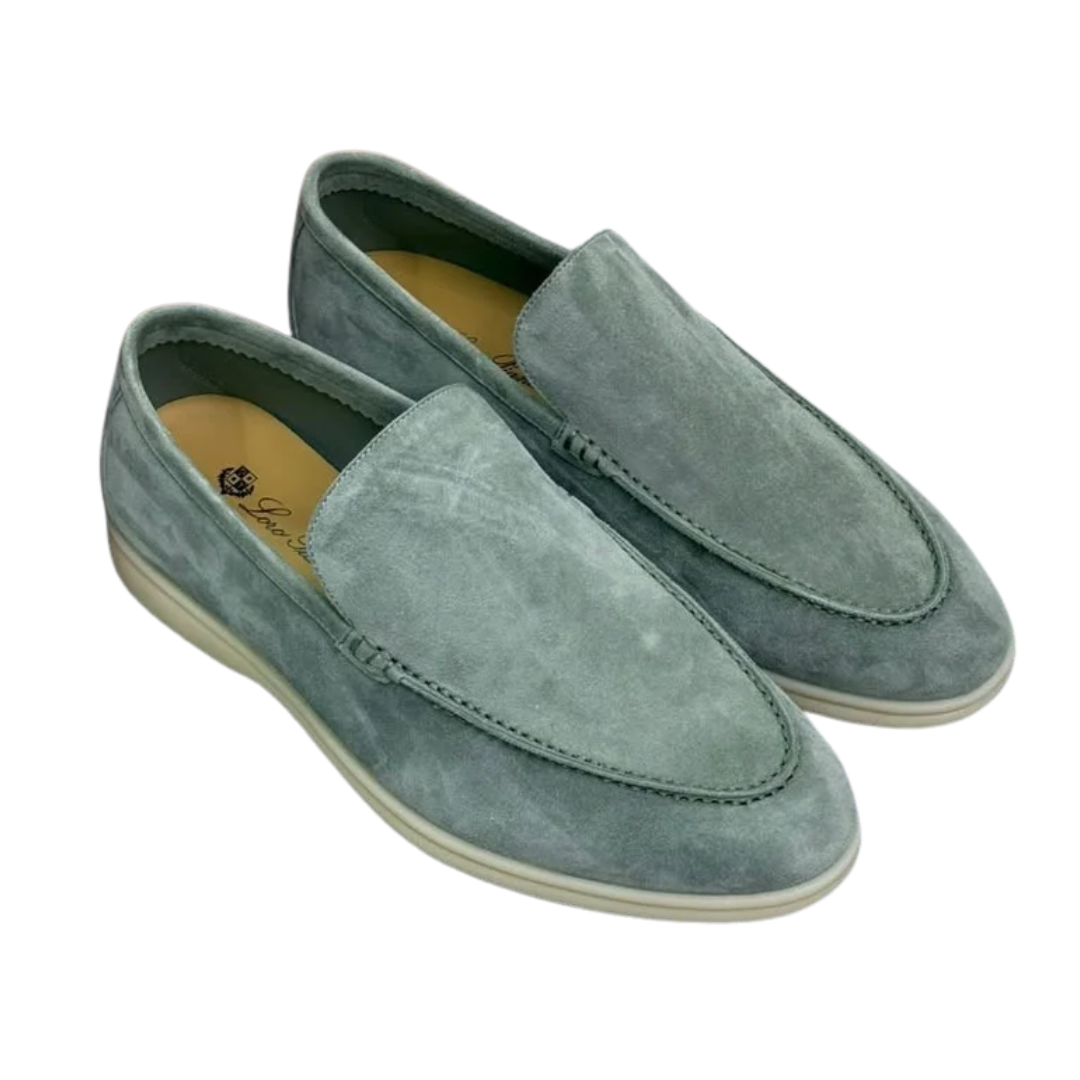 Loro Piana Summer Suede Loafers – Green - View 4