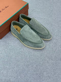 Loro Piana Summer Suede Loafers – Green - View 5